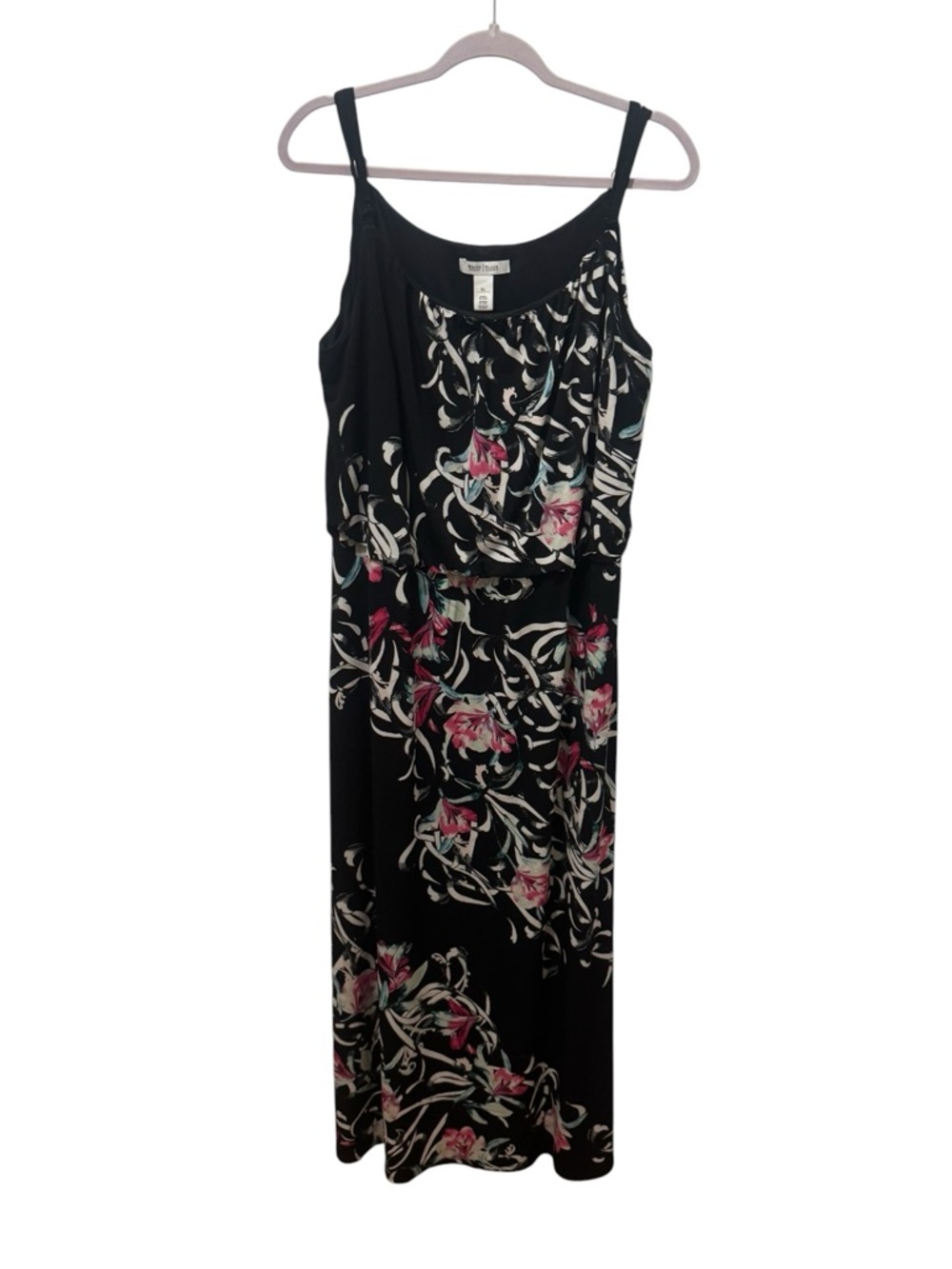 White House Black Market Black Floral Dress Size XL - Picture 2 of 5